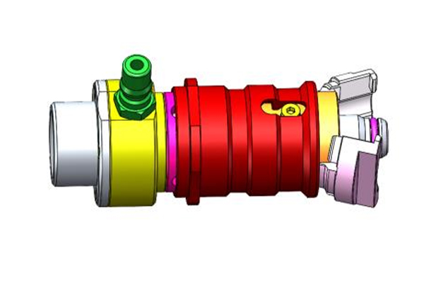 How does the helium leak test connector achieve accurate detection of small helium leaks with its unique sealing structure design?